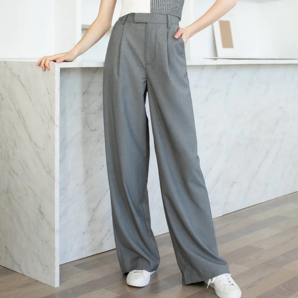 Business Essential Grey Wide Slacks